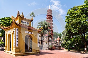 Inside the Tran Quoc Pagoda complex, Hanoi