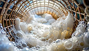 Inside a Tunnel of Soapy Water and Bubbles