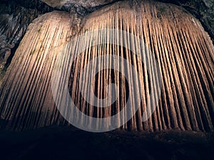 Inside underground Prometheus Cave, also known as Kumistavi Cave, Tskhaltubo Cave or Tskhaltubo Gliana Cave, western