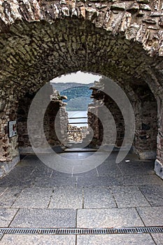 Inside Urquhart Castle. Loch Ness, Inverness, Scotland