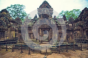 Inside view of Banteay Srey.Cambodia