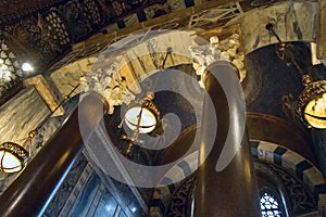 Inside view of the Chapel of Charlemagne Aachen Cathedral with Byzantine architecture