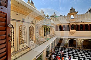 Inside view. City Palace. Udaipur. Rajasthan. India