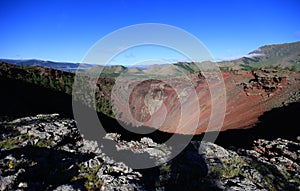 Inside view of the cone of Khorgo volcano, Mongolia