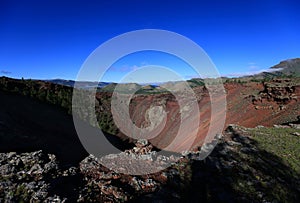 Inside view of the cone of Khorgo volcano, Mongolia