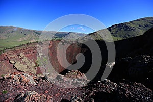 Inside view of the cone of Khorgo volcano, Mongolia