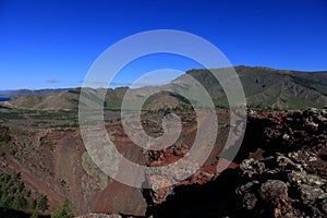 Inside view of the cone of Khorgo volcano, Mongolia