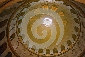 Inside view of dome at Church of the Holy Sepulchre