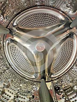 Inside view of  drum of a washing machine.