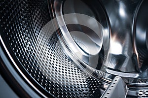 Inside view of an empty drum of a washing machine