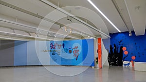 Inside view of the Fibe Arts Museum in Taipei, Taiwan