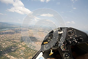 Inside view in a glider