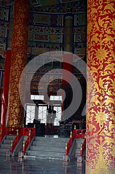 Inside view of the Hall of Prayer for Good Harvests in The Temple of Heaven