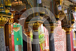 Inside view of Hazrat Nizamuddin Dargah during the day time in Delhi India, Religious Darah of Nizamuddin in Delhi