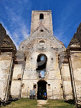 Inside view of Katarinka church ruins in Slovakia