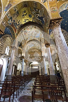 Inside view of La Martorana church in Palermo photo