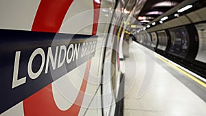 Inside view of London Underground, Tube Station