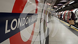 Inside view of London Underground, Tube Station