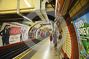 Inside view of London Underground, Tube Station