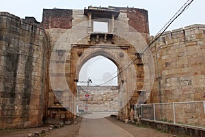 inside view of main entrance gate. Champaner-Pavagadh Archaeological Park, a UNESCO World Heritage Site, is located in Panchmahal