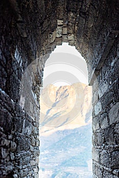 Inside view of the 2nd century Buddhist stupa of Balo kaley Kandak Valley Barikot swat, Pakistan photo