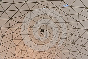 inside view on the roof of a geodesic dome