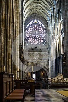 inside View of the St.Vitus Cathedral in Prague
