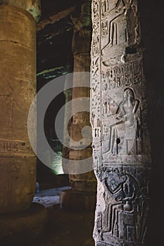 Inside View of the temple of Seti I, which is also known as the Great Temple of Abydos, in Kharga