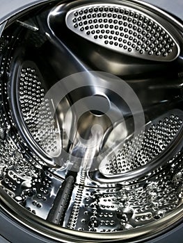Inside view washing machine drum