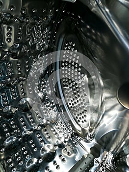Inside view washing machine drum