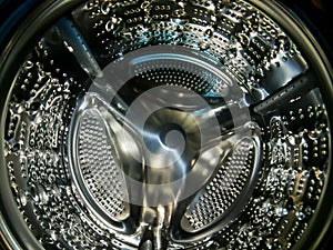 Inside view washing machine drum