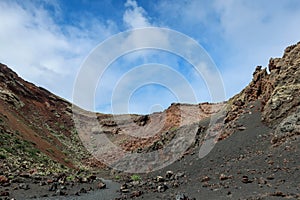 Inside a volcano caldera crater. photo