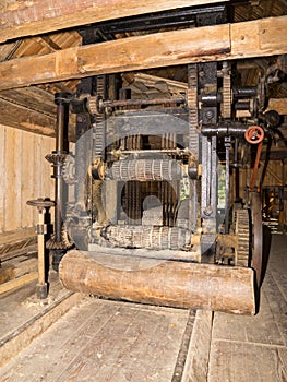 Inside the watermill, Kvacany, Slovakia