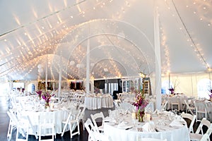 inside a wedding tent photo