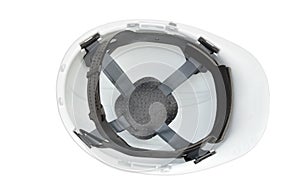 Inside of white hard hat