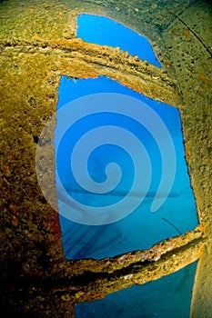 Inside wreck Hilma Bonaire