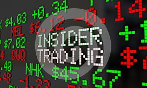 Insider Trader Illegal Stock Market Trading Ticker Symbols photo