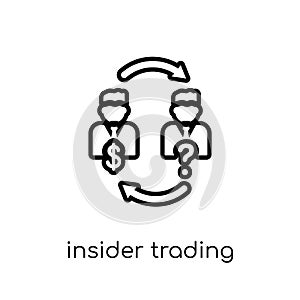 Insider trading icon. Trendy modern flat linear vector Insider t