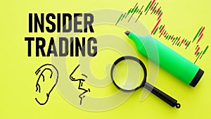 Insider trading is shown using the text