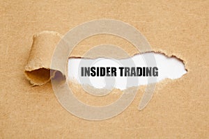 Insider Trading Torn Paper Concept photo