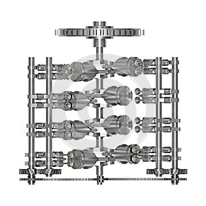 Insides v8 engine isolated on white