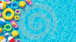 Summer Fun: Pool Toys in Clear Water