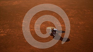 Insight Mars exploring the surface of red planet. Elements furnished by NASA