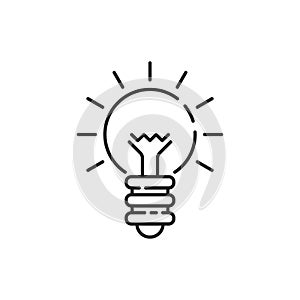 insight simple logo like black thin line lightbulb