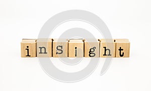 Insight wording, intelligence and knowledge concept photo