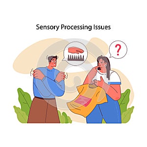 Insightful depiction of sensory processing issues. Flat vector illustration photo