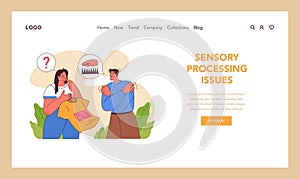 Insightful depiction of sensory processing issues. Flat vector illustration photo