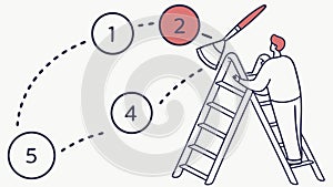 Step-by-Step Progress on Ladder, Growth and Achievement Process, vector design Generative AI