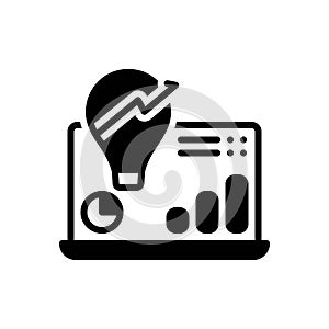 Black solid icon for Insights From, data and finance