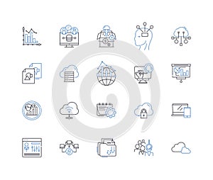 Insights and systems line icons collection. Analytics, Data, Dashboards, Intelligence, Metrics, Information